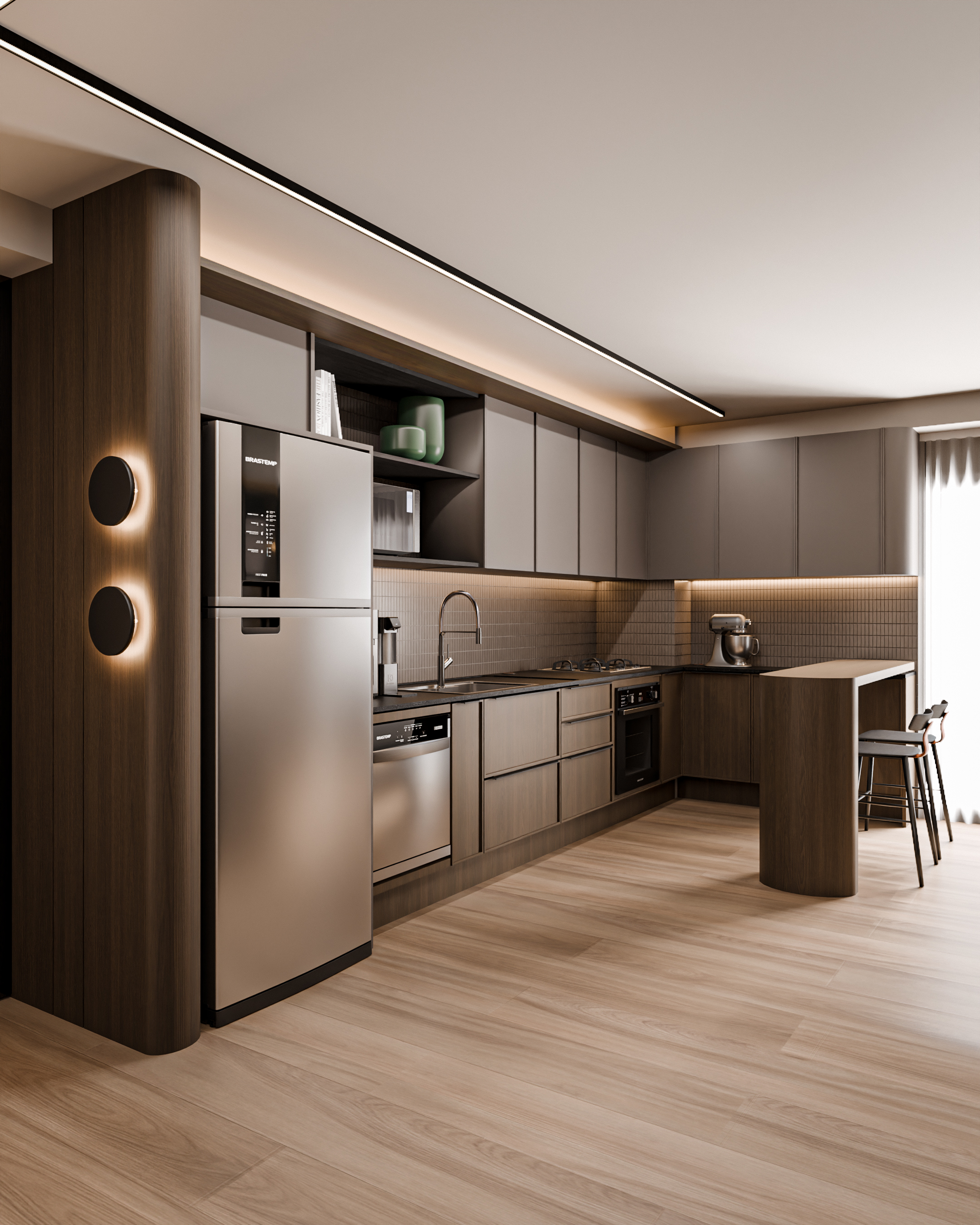 Projeto de Interiores Residencial de um Living