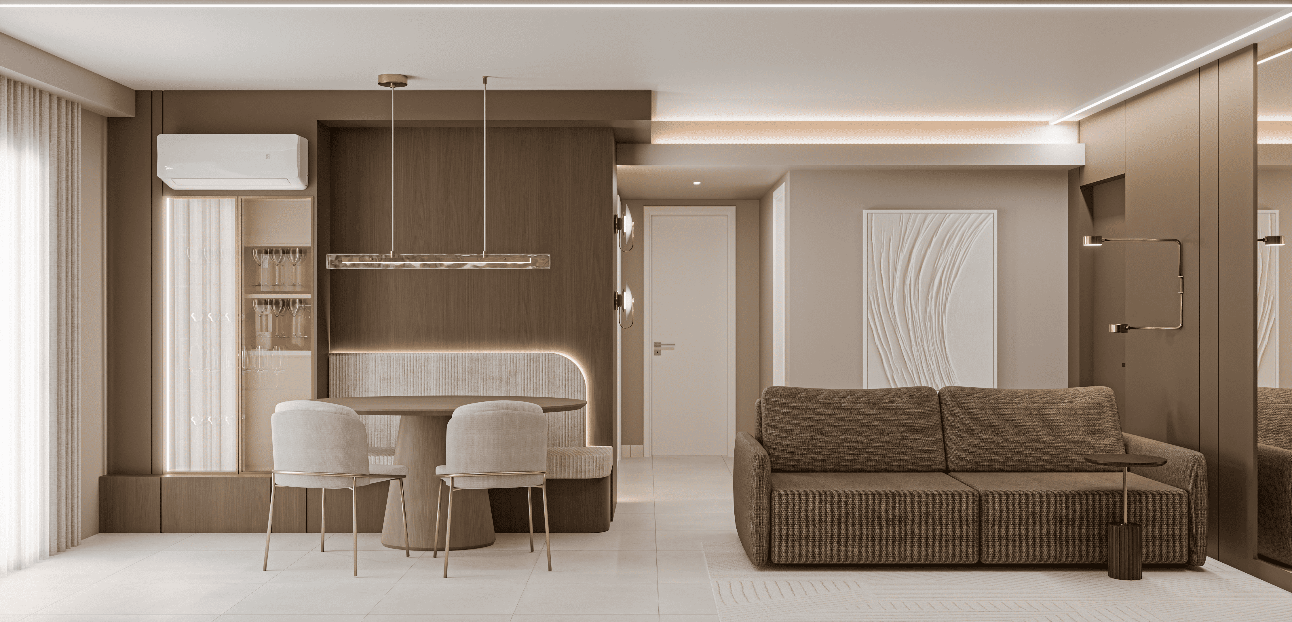 Projeto de Interiores Residencial de um Living